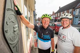 Michael Armstrong and Matt Corrigan at the Meridian Line in Eastgate, Louth. (Photo: John Aron).