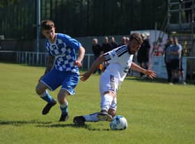 Action between Louth Town and Nunsthorpe Tavern last season. Photo: Oliver Atkin