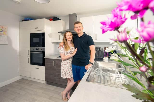 Sam and Saffron in their home at The Quadrant.