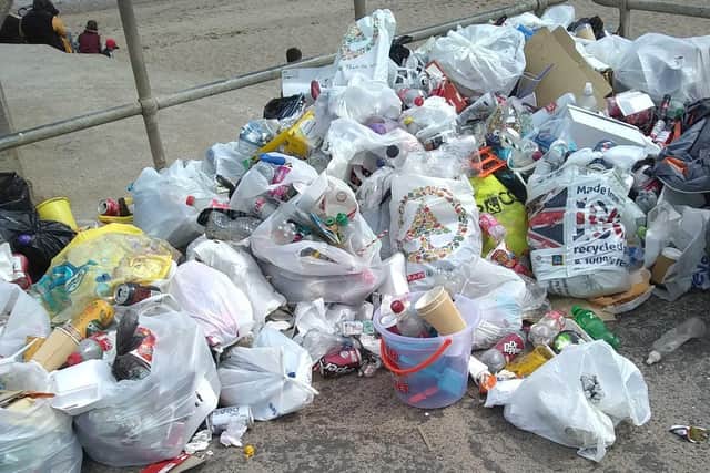 Rubbish left by visitors in Ingoldmells.