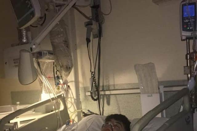 Liam was airlifted to Queens Medical Centre for life-saving surgery.