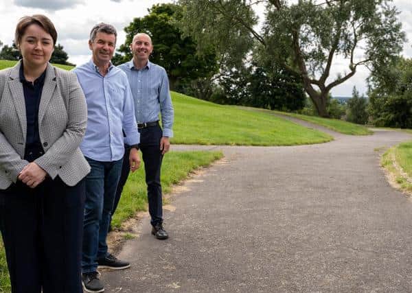 (l to r): Holly Mumby-Croft MP for Scunthorpe, Cllr John Davison, cabinet member for Stronger Communities - Ashby, Bottesford and Scunthorpe and Cllr Rob Waltham MBE, Leader of North Lincolnshire Council.