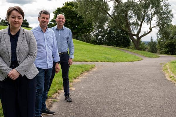 (l to r): Holly Mumby-Croft MP for Scunthorpe, Cllr John Davison, cabinet member for Stronger Communities - Ashby, Bottesford and Scunthorpe and Cllr Rob Waltham MBE, Leader of North Lincolnshire Council.
