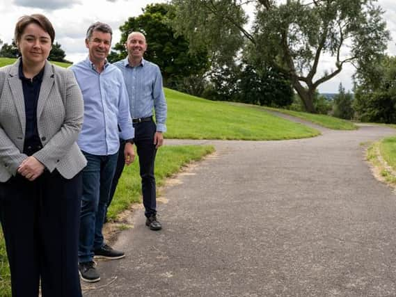 (l to r): Holly Mumby-Croft MP for Scunthorpe, Cllr John Davison, cabinet member for Stronger Communities - Ashby, Bottesford and Scunthorpe and Cllr Rob Waltham MBE, Leader of North Lincolnshire Council.