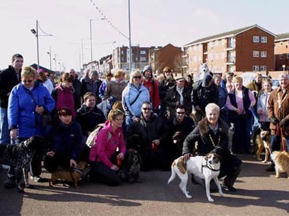 Start of a sponsored walk raising funds for Keith's Rescue Dogs.