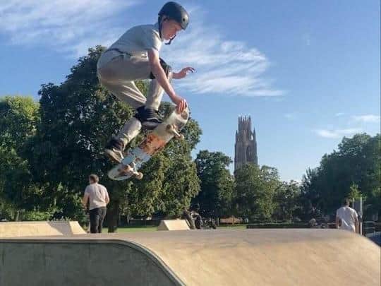 Bradley Meese, aged 13, who rides at X-site skatepark in Skegness says he has been inspired by the Olympics.