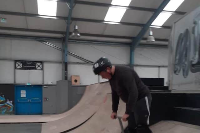 Jayden Whiteley rides at X-site skatepark in Skegness.