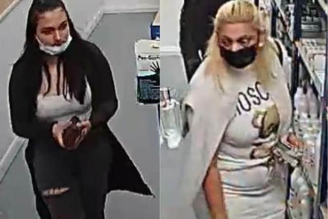 Can you help police identify and locate these two women in connection with a shop theft in Sleaford? EMN-210908-154230001