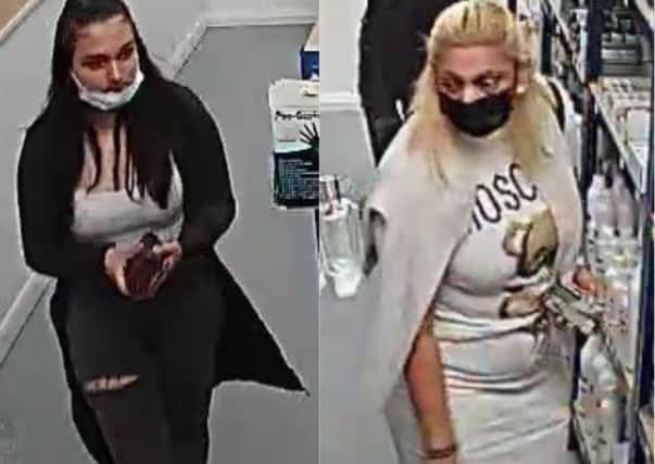 Can you help police identify and locate these two women in connection with a shop theft in Sleaford? EMN-210908-154230001