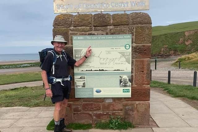 David Day at the start of his coast to coast walk