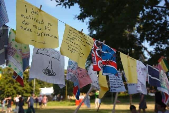 Climate Anxiety flags created by Global Sleaford. EMN-210813-115820001