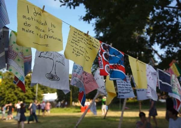Climate Anxiety flags created by Global Sleaford. EMN-210813-115820001