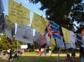 Climate Anxiety flags created by Global Sleaford. EMN-210813-115820001