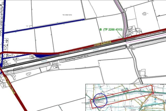 A section of the footpath near Boston set for 'extinguishment'.
