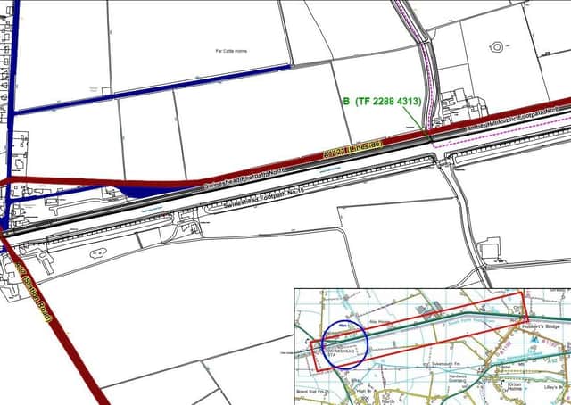A section of the footpath near Boston set for 'extinguishment'.