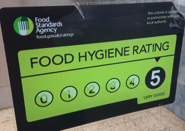 Five is the highest hygiene rating eateries can get