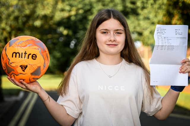 Jessica Clark, heading to play football for Lincoln City after her GCSE results.