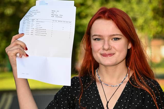 Amber Burton celebrates her results.