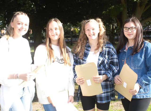 GCSE results day at Queen Elizabeth Grammar in  Alford.