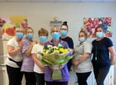 Celebrating 25 years at Hunters Creek Care Home, floor manager Mandy Stopper and her colleagues.