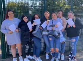 Skegness Academy students celebrate their GCSE results.