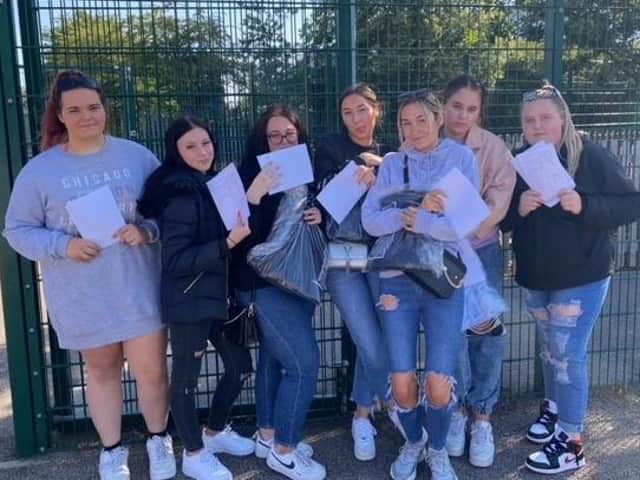 Skegness Academy students celebrate their GCSE results.