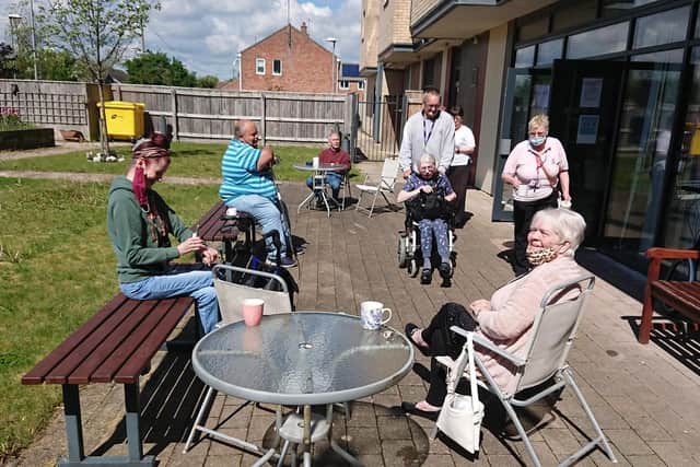Last month Barratt Court was able to hold  its first socially distanced coffee morning since the pandemic began.