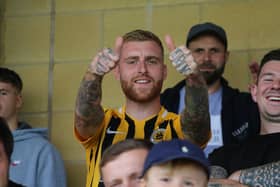 Fans at Boston United v Spennymoor Town. Photo: Oliver Atkin