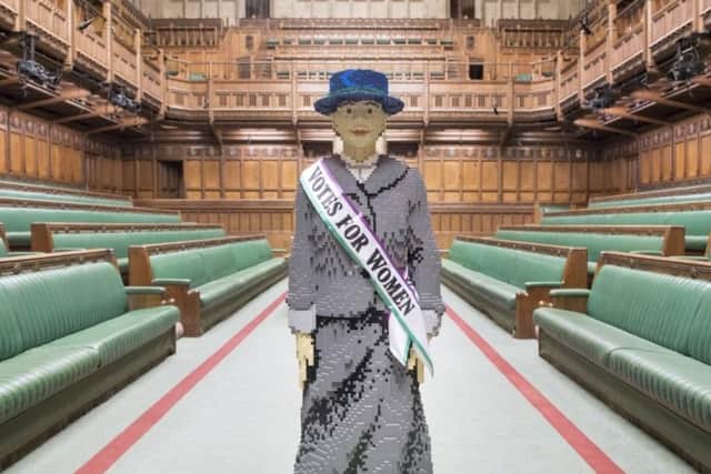 A life-size Lego suffragette statue will be on display. (Photo: UK Parliament).