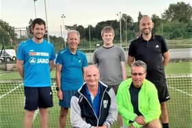 Pictured are the First team of captain Adrian Haigh, Harry Smith,  Mark Nolan, Dave Jones,  James Hewitt, and Gordon Warnes.