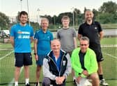 Pictured are the First team of captain Adrian Haigh, Harry Smith,  Mark Nolan, Dave Jones,  James Hewitt, and Gordon Warnes.
