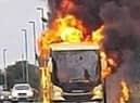 54 passengers escaped this burning bus which was returning from a trip to Skegness.