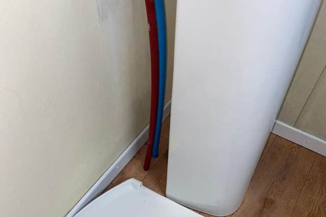 A dirty shower.