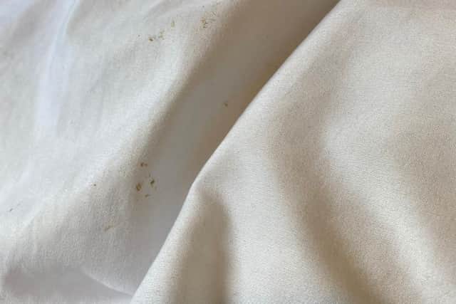 Dirty bed linen.