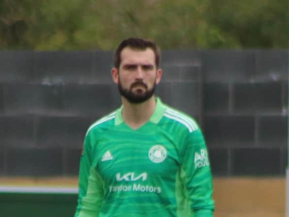 Peter Crook saved a penalty. Photo: Oliver Atkin