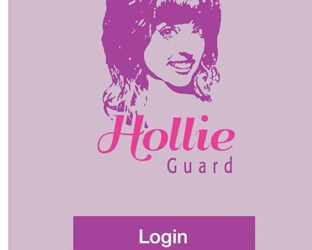 The Hollie Guard app.