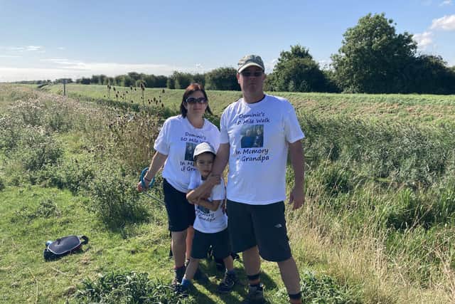 Dominic completed the 10 mile walk at the weekend, in memory of his Grandpa.
