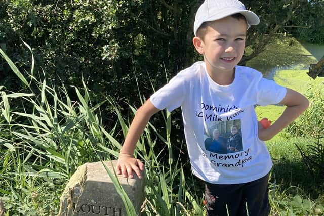 Dominic completed the 10 mile walk at the weekend, in memory of his Grandpa.