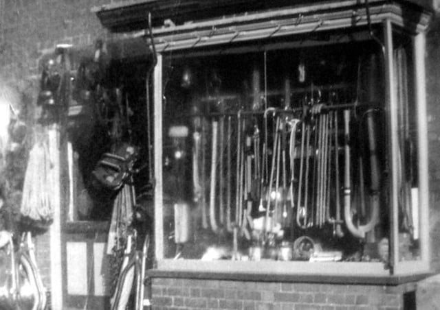 The exterior of the saddlers shop in Market Place, Spilsby.