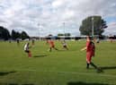 Brigg Town  in recent action against Clipstone. Photo: Deb Wrigglesworth
