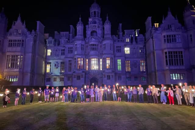 Harlaxton staff and students celebrate 50 years at the manor. EMN-210709-164831001