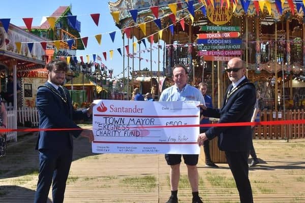 Mayor of Skegness Coun Trevor Burnham (right) has attended more than 40 events since taking office, raising hundreds for charity.