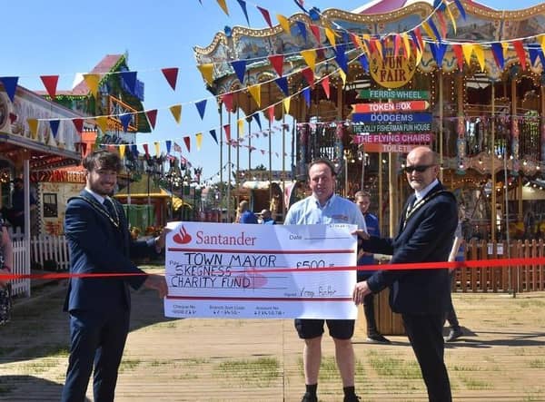 Mayor of Skegness Coun Trevor Burnham (right) has attended more than 40 events since taking office, raising hundreds for charity.