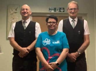Sarah Northdurft, funeral director at Frank Wood Funeralcare, with members of her team supporting her in the Memory Walk from Skegness to Chapel St Leonards.