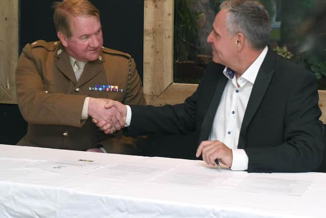 The Armed Forces Covenant was signed by Steve Nichols, the Chief Executive of Lincolnshire Wildlife Park, and Major Mitch Pegg, Officer Commanding of the 3rd Battalion The Royal Anglian Regiment.