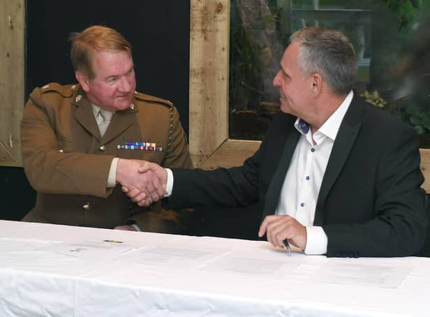 The Armed Forces Covenant was signed by Steve Nichols, the Chief Executive of Lincolnshire Wildlife Park, and Major Mitch Pegg, Officer Commanding  of the 3rd Battalion The Royal Anglian Regiment.