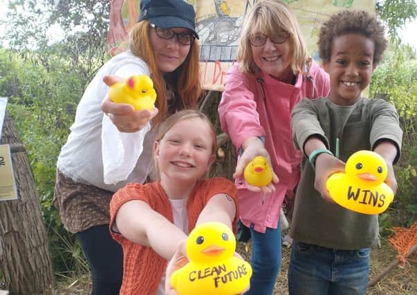 Campaigners hold 'dirty duck' protest in the Lincolnshire Worlds (September 2021)