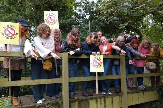 Campaigners hold 'dirty duck' protest in the Lincolnshire Worlds (September 2021)