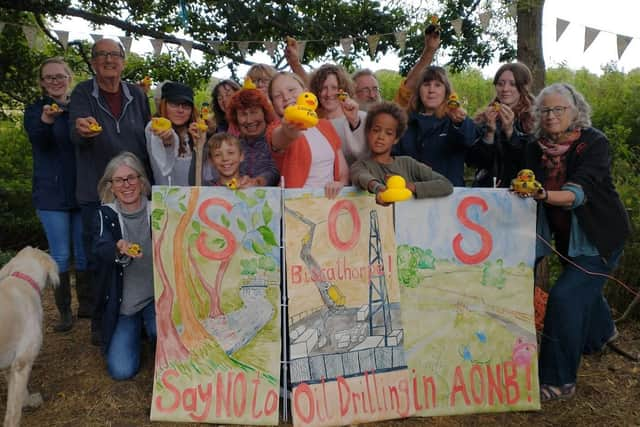 Campaigners hold 'dirty duck' protest in the Lincolnshire Worlds (September 2021)