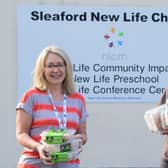 Kerry Robinson, left, from Moy Park Anwick with Lina Ezerkalne from Sleaford Community Larder. Picture: Chris Vaughan Photography
